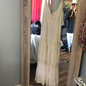 Boho white maxi long dress
